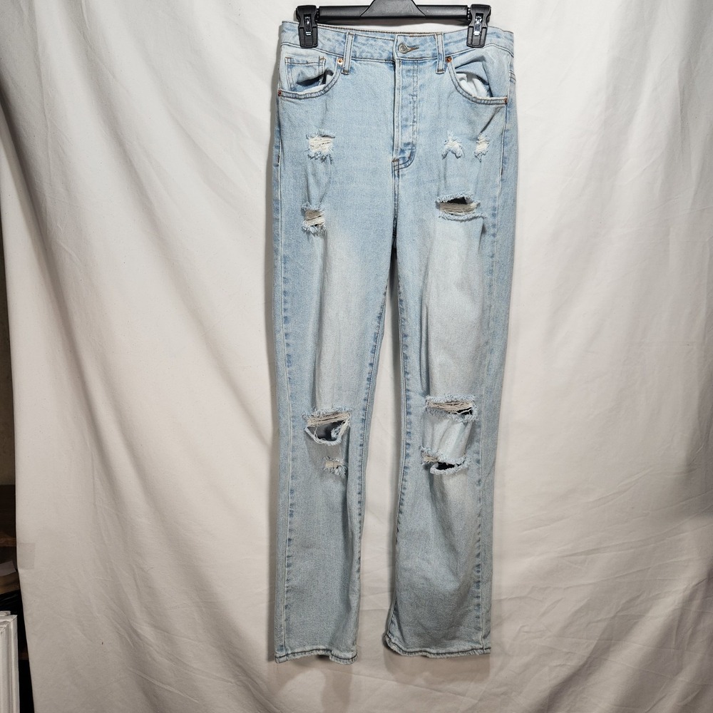 S.O.N.G 90' Boyfriend Womens Jeans Size 7/28 Distressed Light Wash Denim
